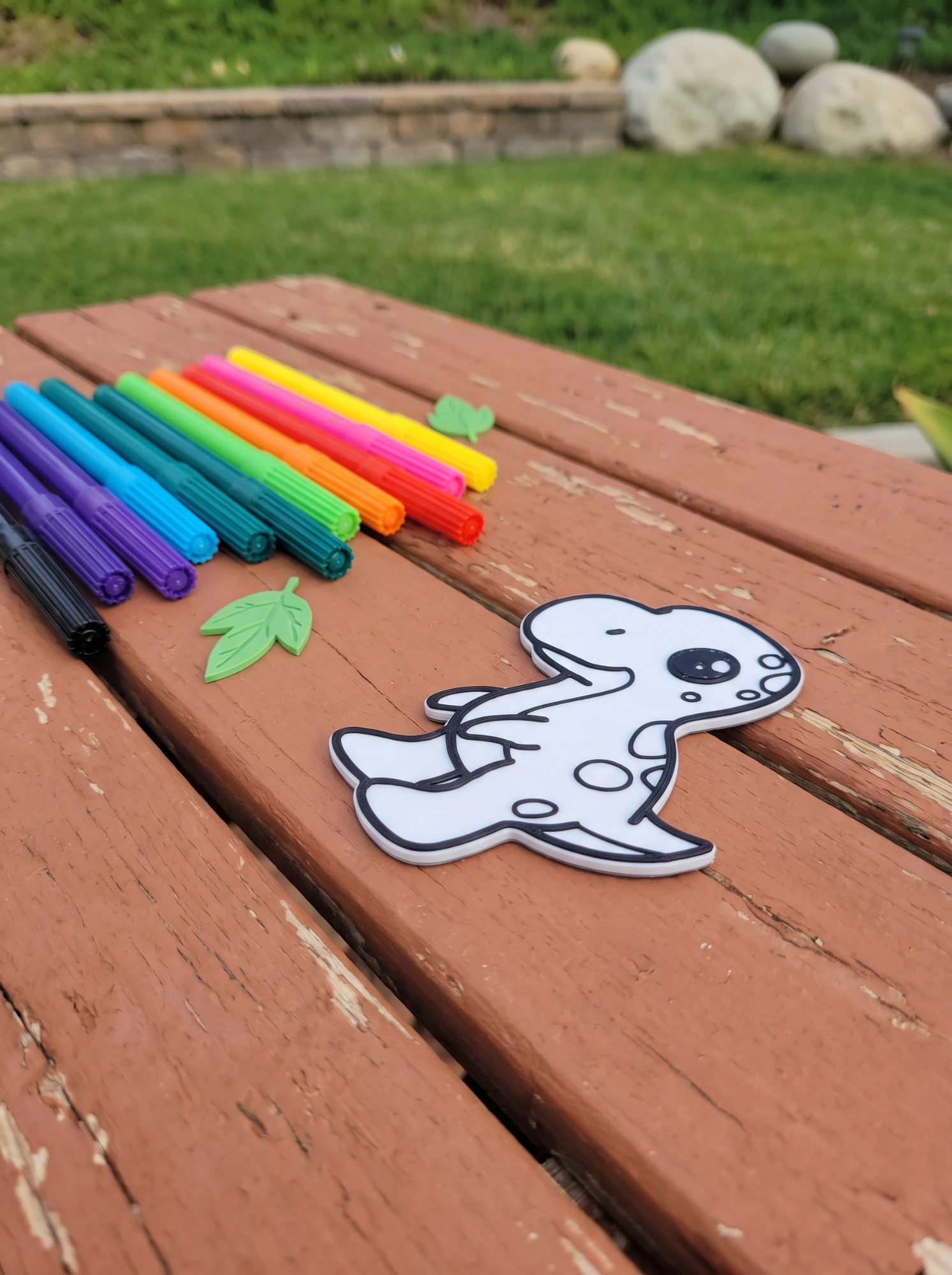 T-Rex on a table by the lawn