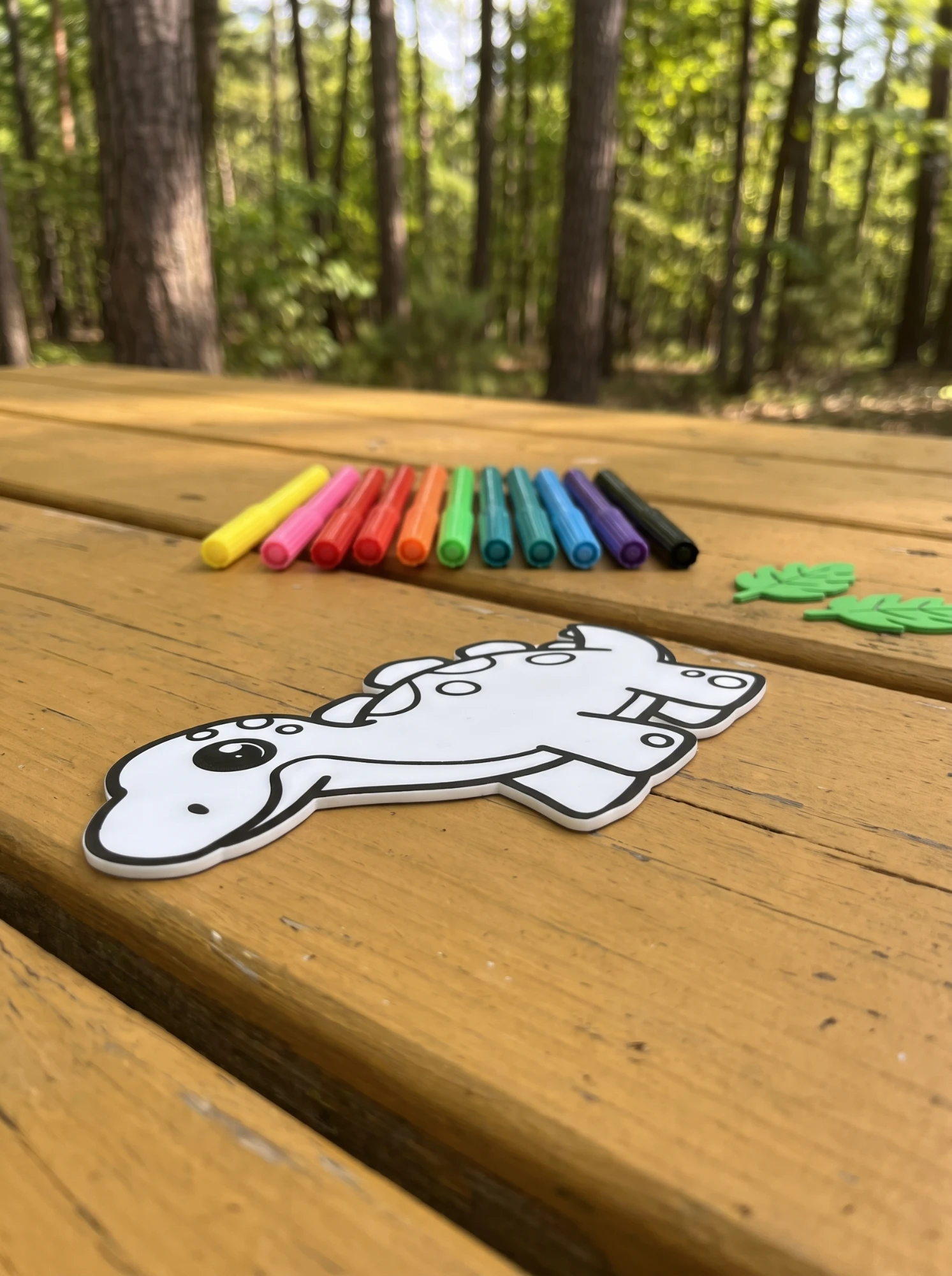 Stegosaurus with a row of washable markers